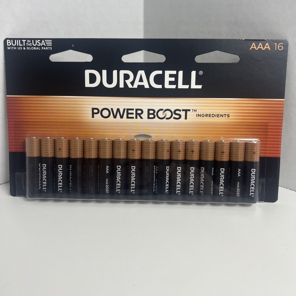 Duracell AAA Alkaline Batteries 16 Count Power Boost 1.5V MN2400B16 Pack